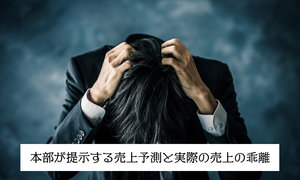 本部が提示する売上予測と実際の売上の乖離